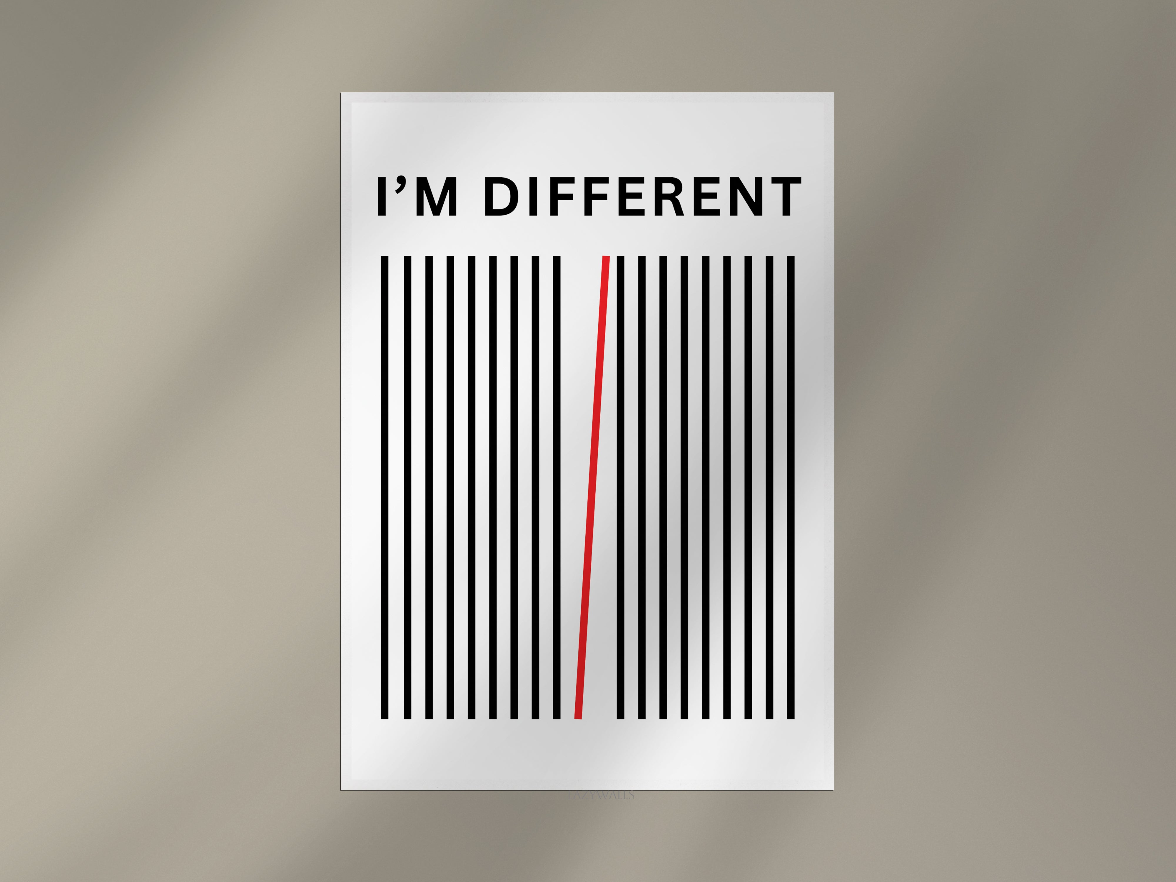 I’m Different Wall Art | Minimalist Motivational Poster | Unique Mindset Modern Print Lazywalls