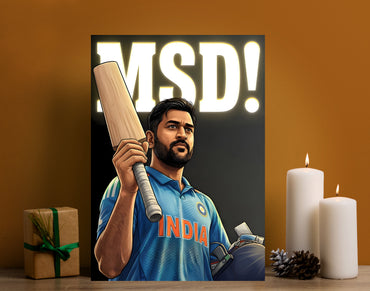 MS Dhoni India Poster | Team India Cricket Wall Art MSD Poster Lazywalls