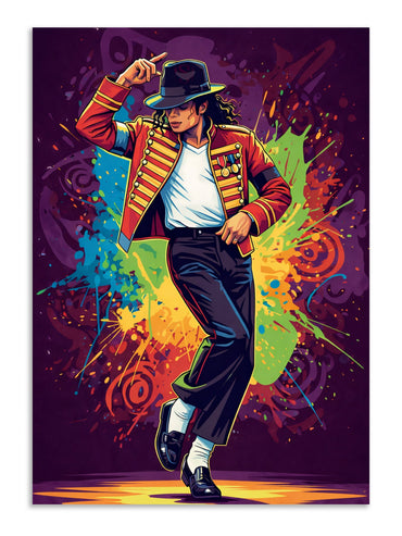 Michael Jackson Poster | MJ Colorful Dance Wall Art | Pop Art Music Print Lazywalls
