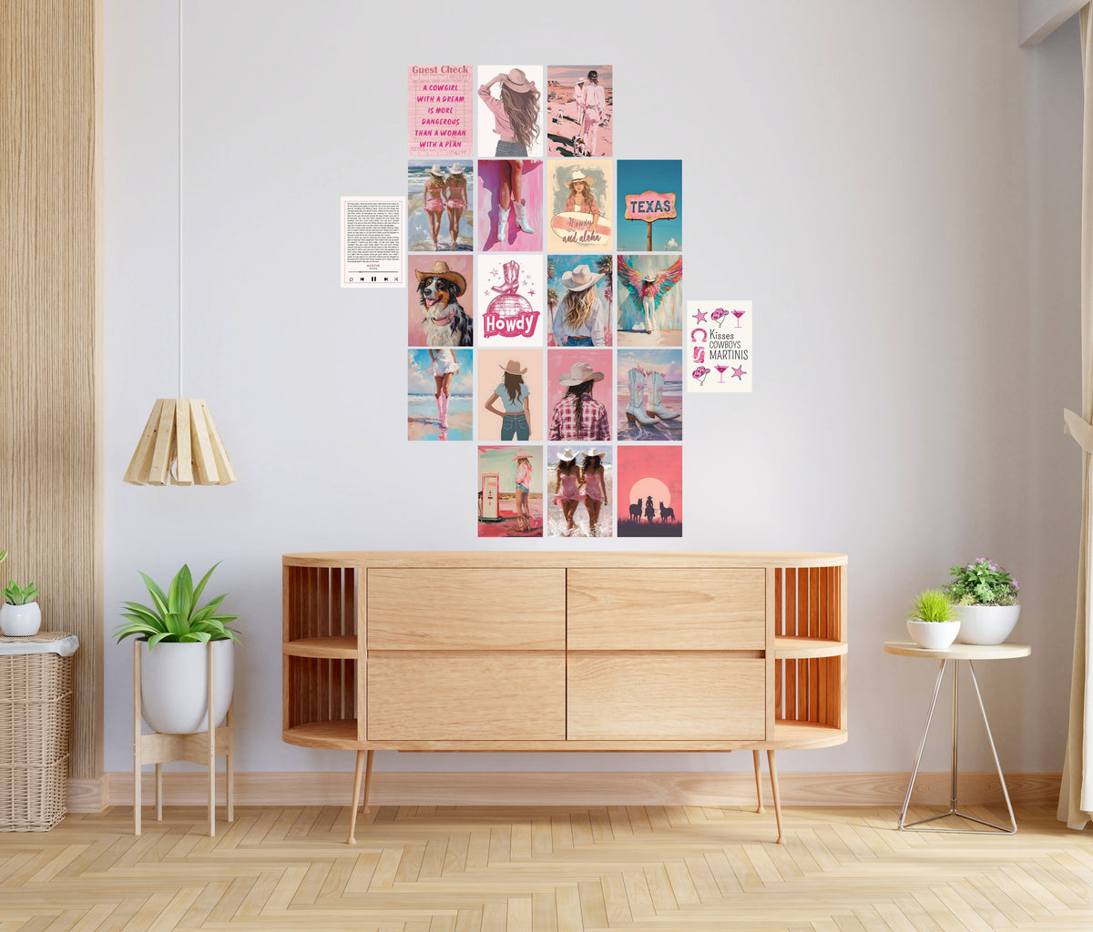 Pink Cowgirl Aesthetic Wall Collage 20 Pcs | Western Room Decor Lazywalls
