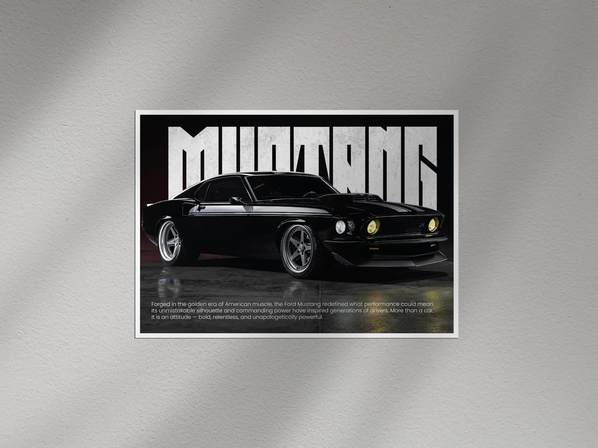 Ford Mustang Muscle Car Wall Poster | Classic American Automotive Wall Art Lazywalls
