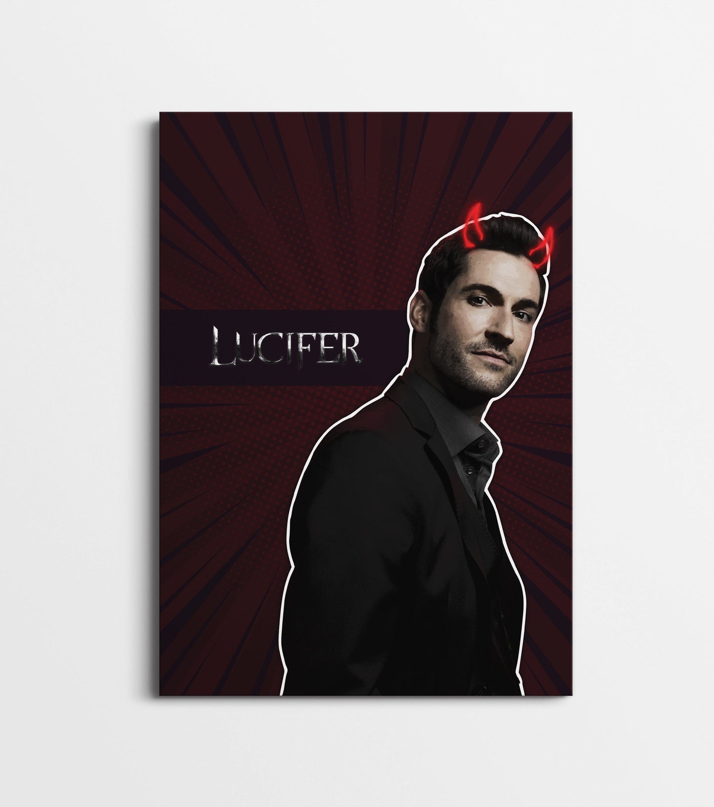 Lucifer TV Show Poster | Devil Horns Aesthetic Wall Art Print Lazywalls