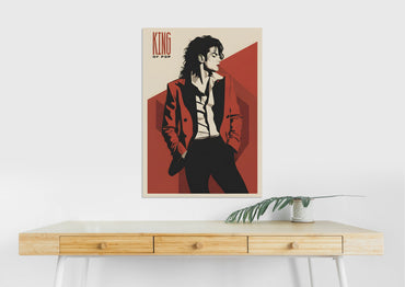 Michael Jackson Poster | MJ King of Pop Red Suit Wall Art Lazywalls