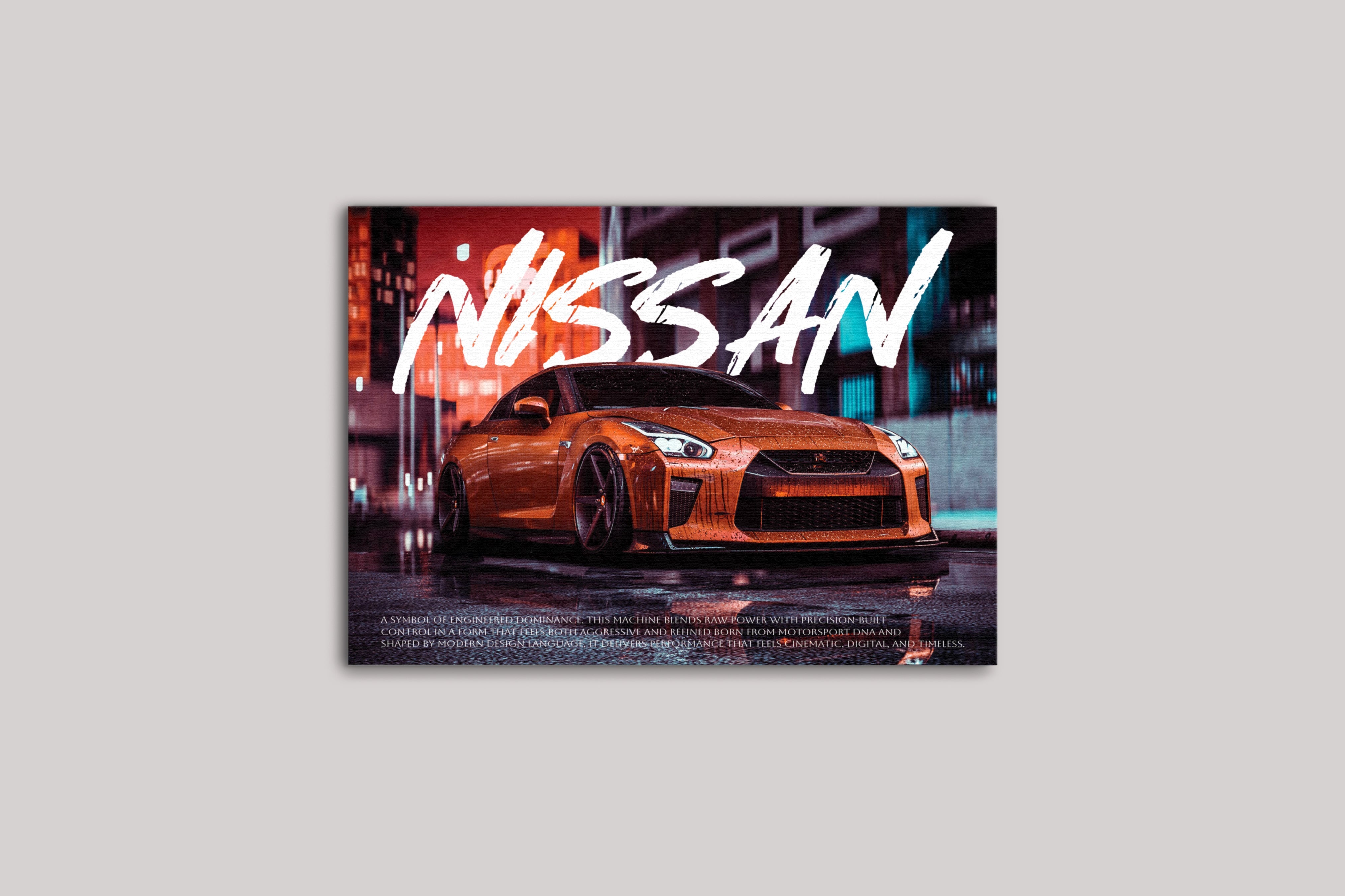 Nissan GT-R R35 Style Poster | Urban Night Wall Art Lazywalls