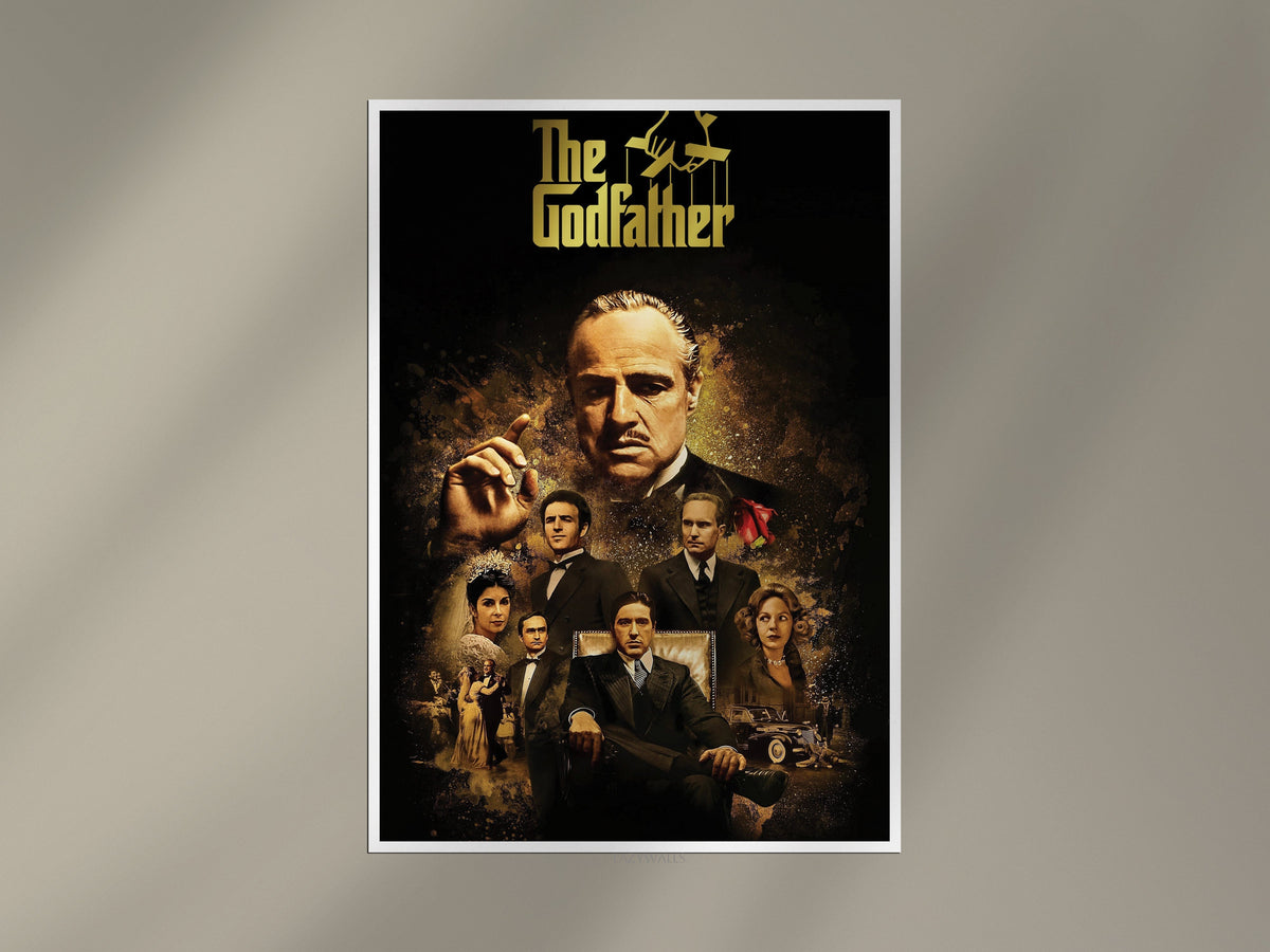 The Godfather Collage Poster | Classic Mafia Movie Wall Art Lazywalls