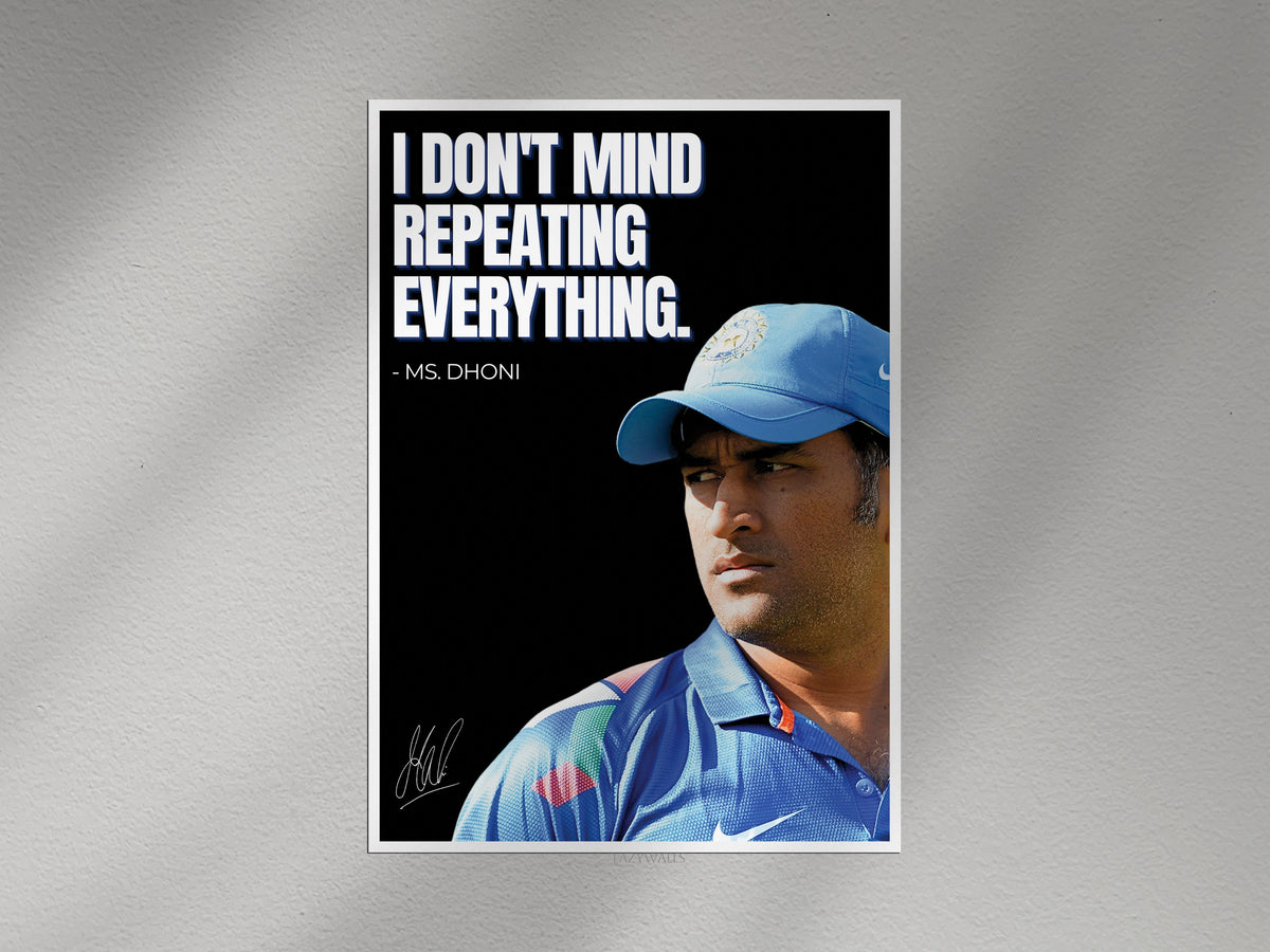 MS Dhoni Motivational Quote Poster | Cricket Legend Wall Art Lazywalls