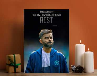 Virat Kohli Motivational Poster | Quote Cricket Wall Art Team India Lazywalls
