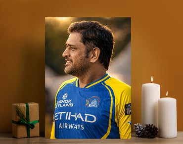 MS Dhoni CSK Poster | Chennai Super Kings Cricket Poster Wall Art Lazywalls