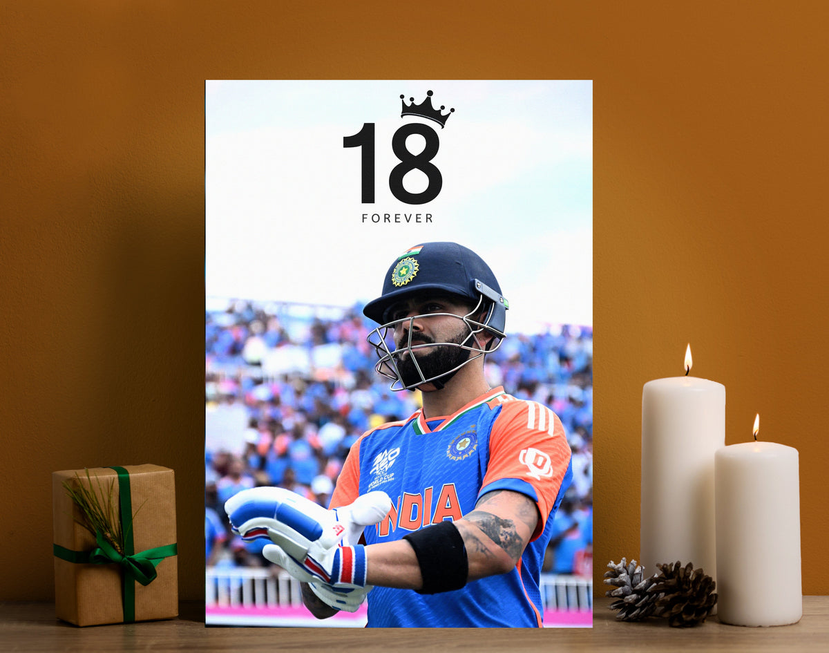 Virat Kohli 18 Forever Poster | Cricket Wall Art Lazywalls