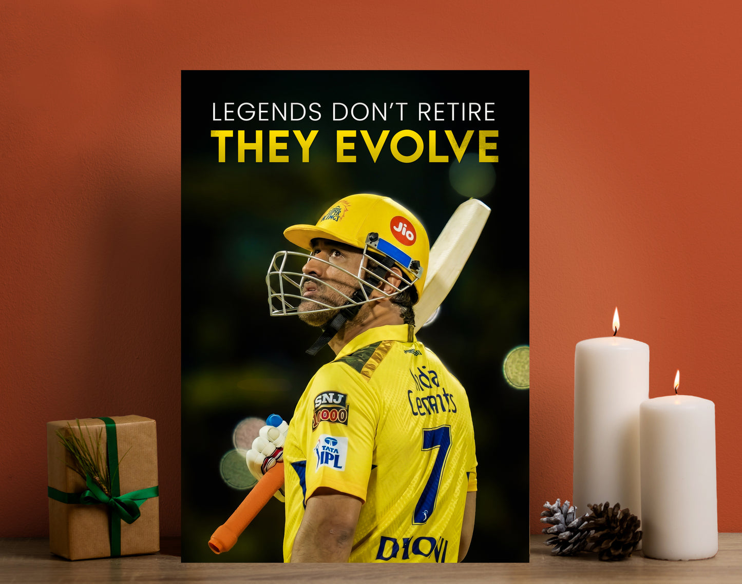 MS Dhoni CSK IPL Poster | Legends Evolve Wall Art Lazywalls