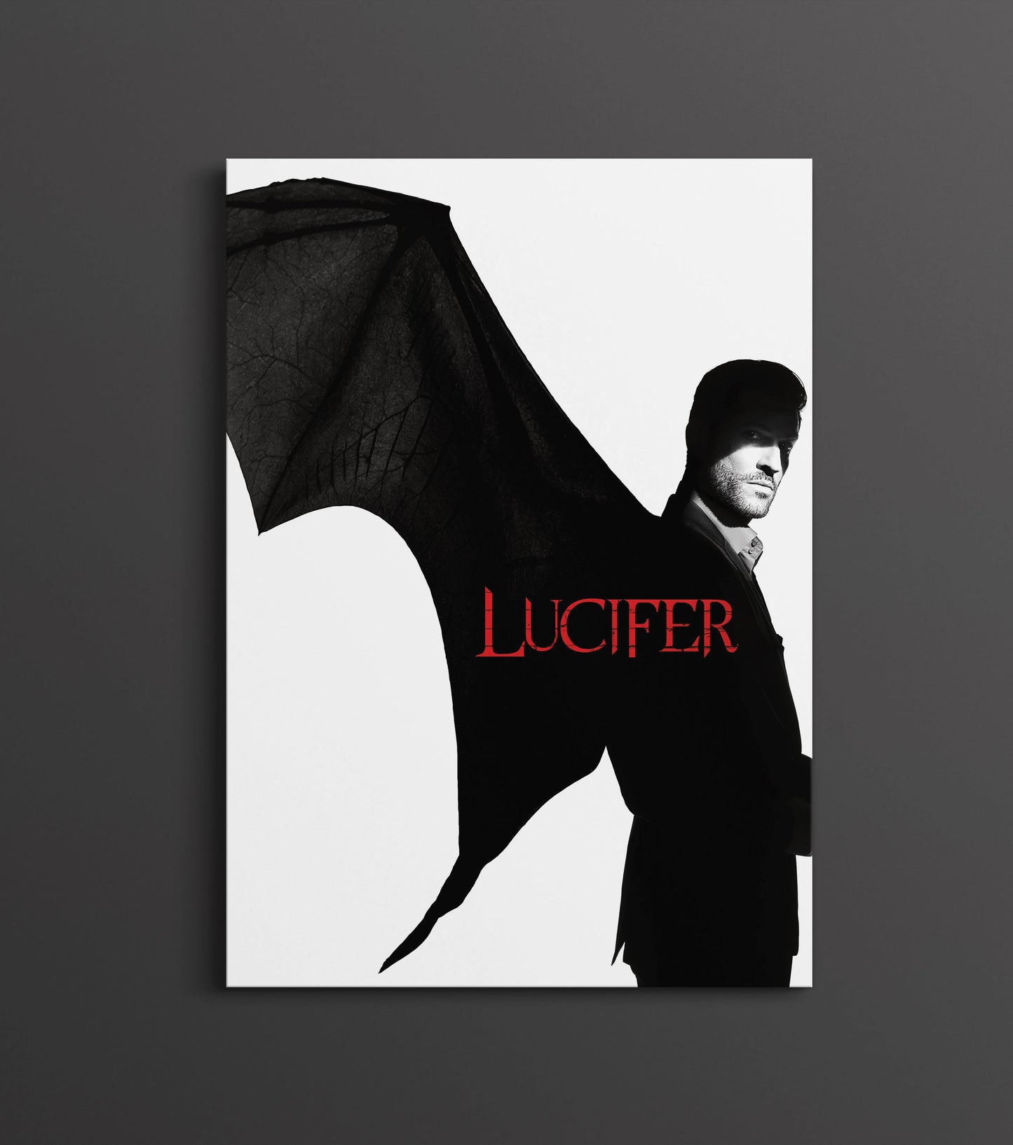 Lucifer Wings Poster | Dark TV Series Devil Wall Art Print Lazywalls