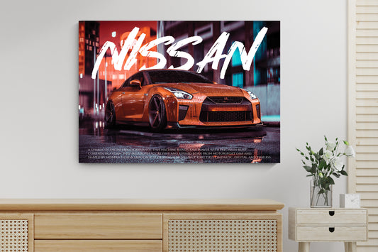 Nissan GT-R R35 Style Poster | Urban Night Wall Art Lazywalls