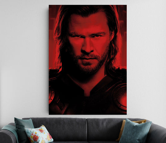 Thor Red Aesthetic Poster | Marvel Superhero Wall Art Decor Lazywalls