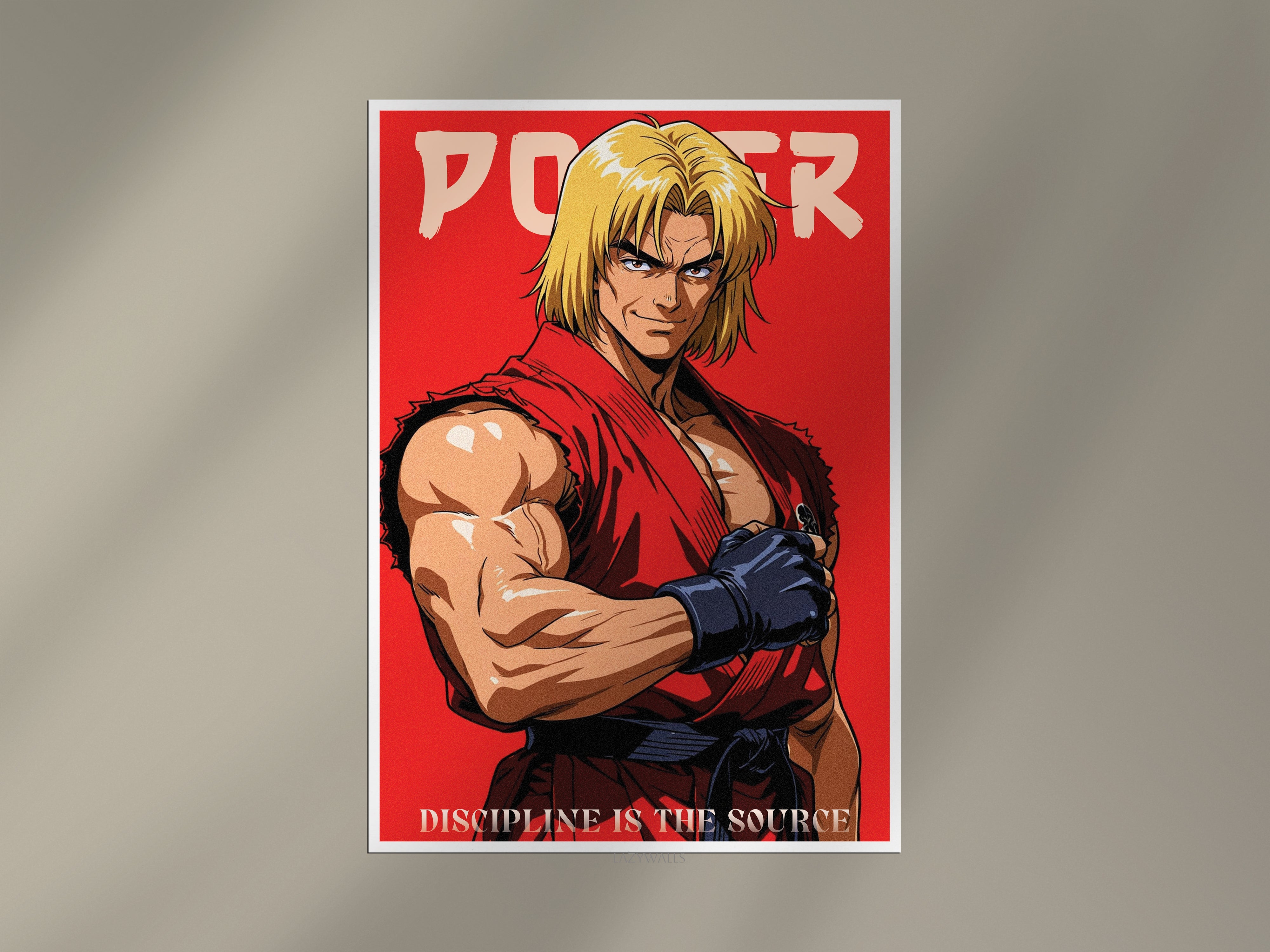 Ken Masters | Street Fighter Classic Arcade Warrior Poster Art Print Lazywalls