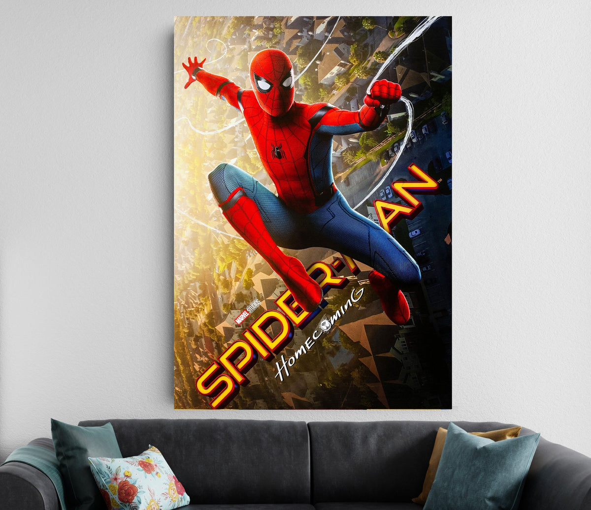 Spider Man Homecoming Swing Poster | Marvel | Spiderman Action Wall Art Lazywalls