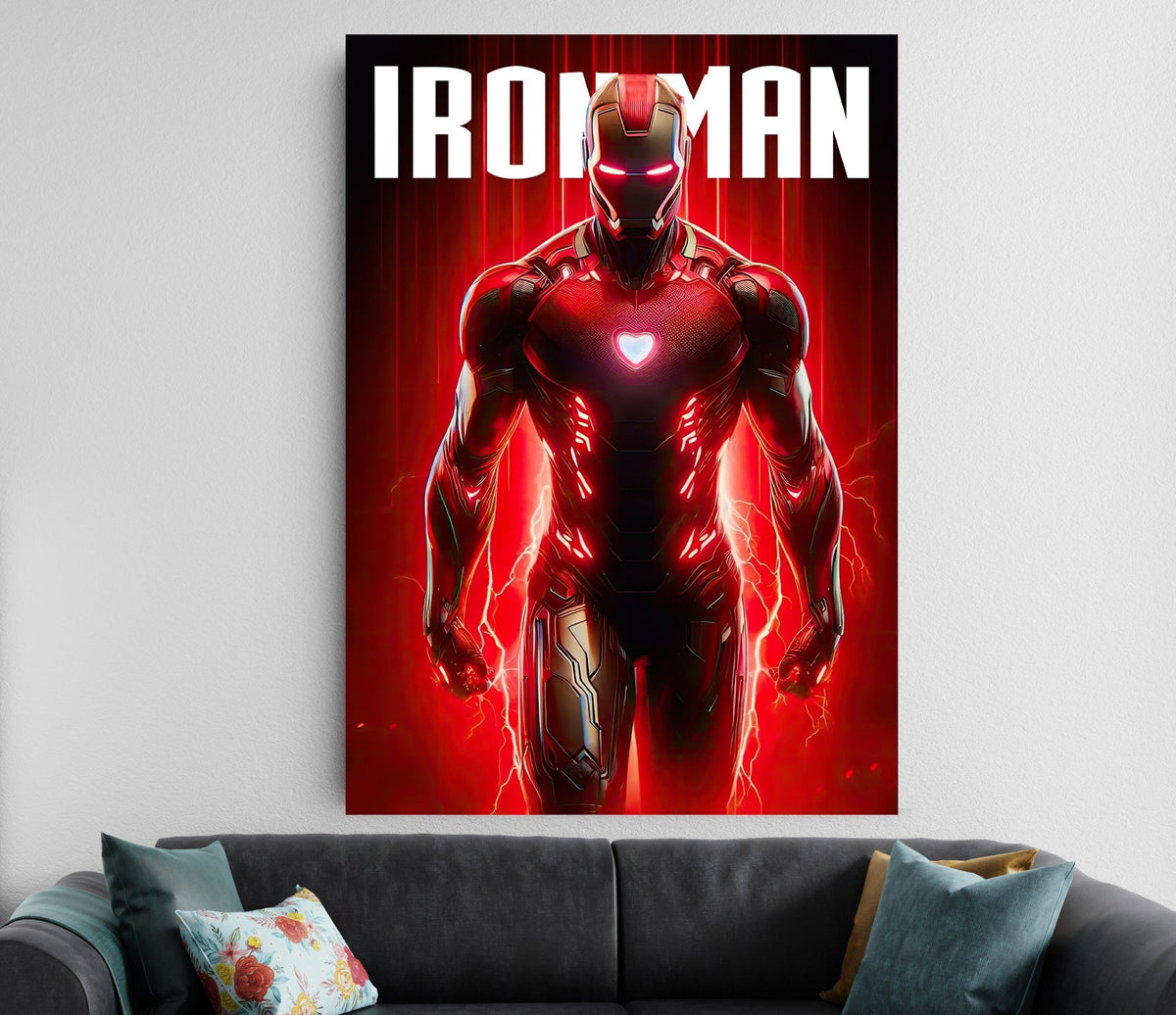 Iron Man Suit Poster | Marvel Wall Art | Arc Reactor Superhero Decor Lazywalls