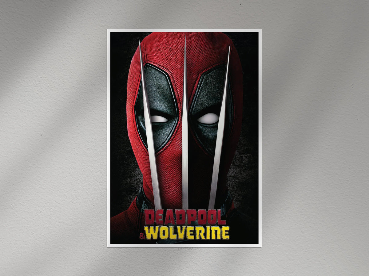 Deadpool & Wolverine Mask Poster | Marvel Superhero Wall Art Lazywalls