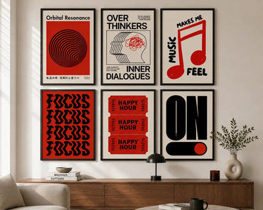 6-Piece Modern Typography Aesthetic Poster Set Lazywalls