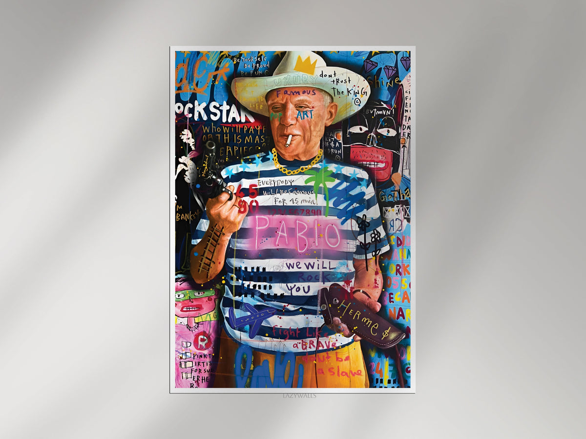 Pablo Escobar Rockstar Graffiti Poster | Urban Kingpin Pop Art Wall Decor Lazywalls