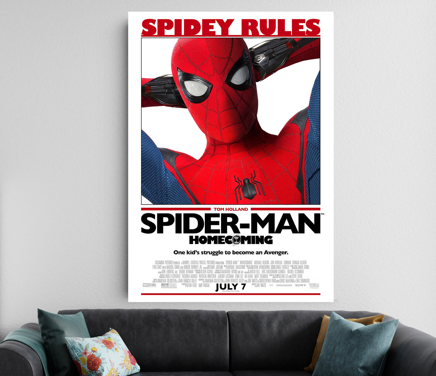 Spider Man Homecoming Movie Poster | Marvel | Classic Spiderman Wall Art Lazywalls