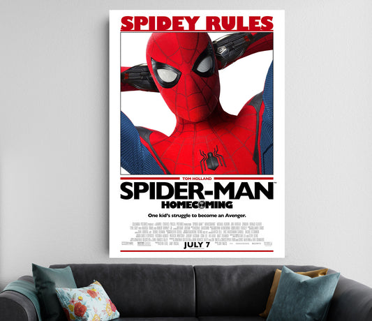 Spider Man Homecoming Movie Poster | Marvel | Classic Spiderman Wall Art Lazywalls