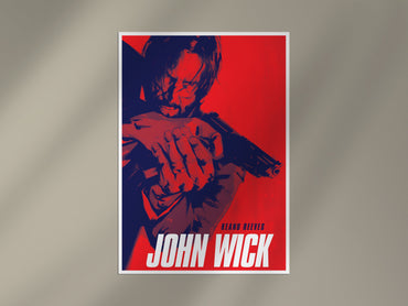 John Wick Red Poster | Stylish Action Movie Wall Art Print Lazywalls