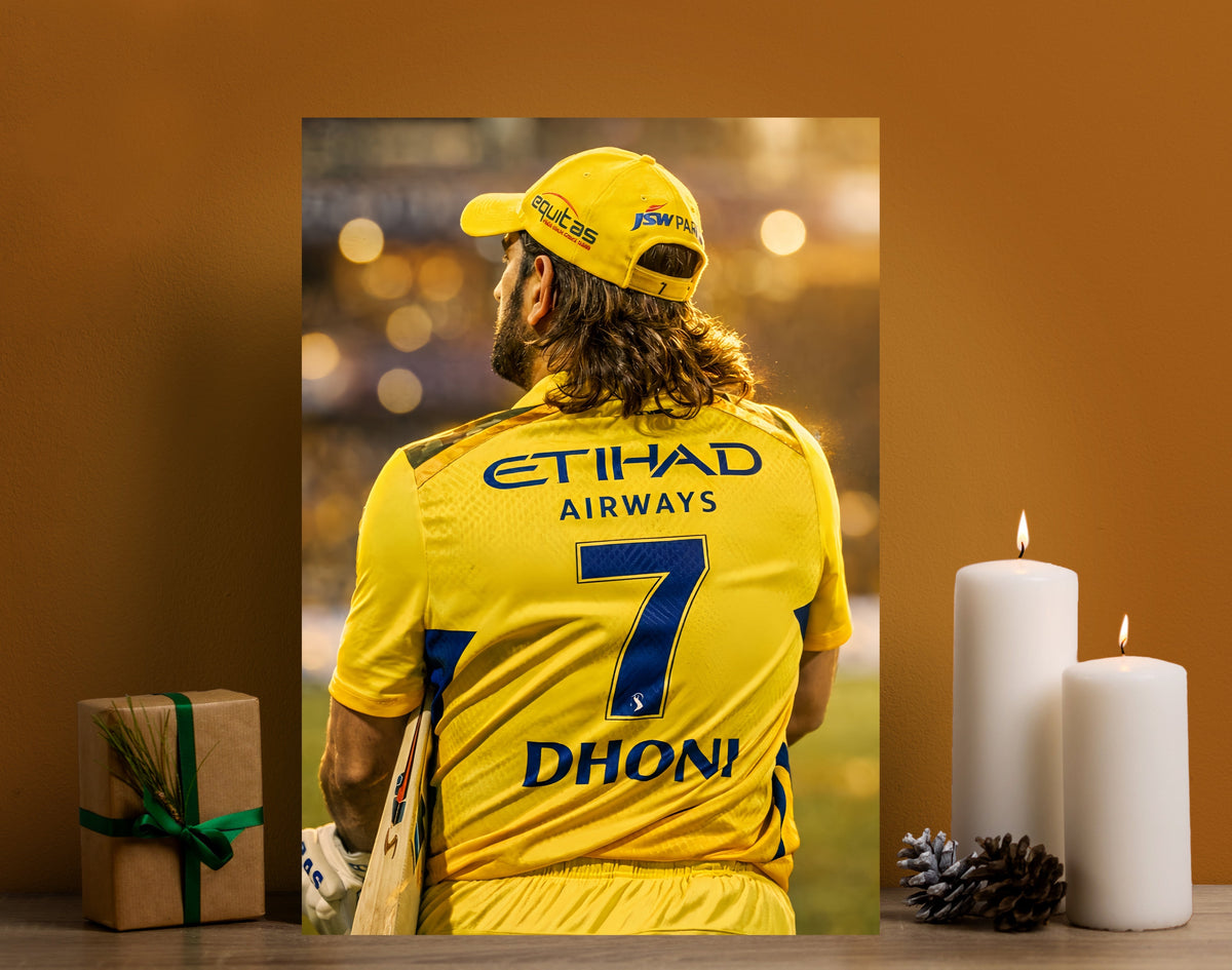 MS Dhoni No.7 CSK Poster | Chennai Super Kings Cricket Wall Art Lazywalls