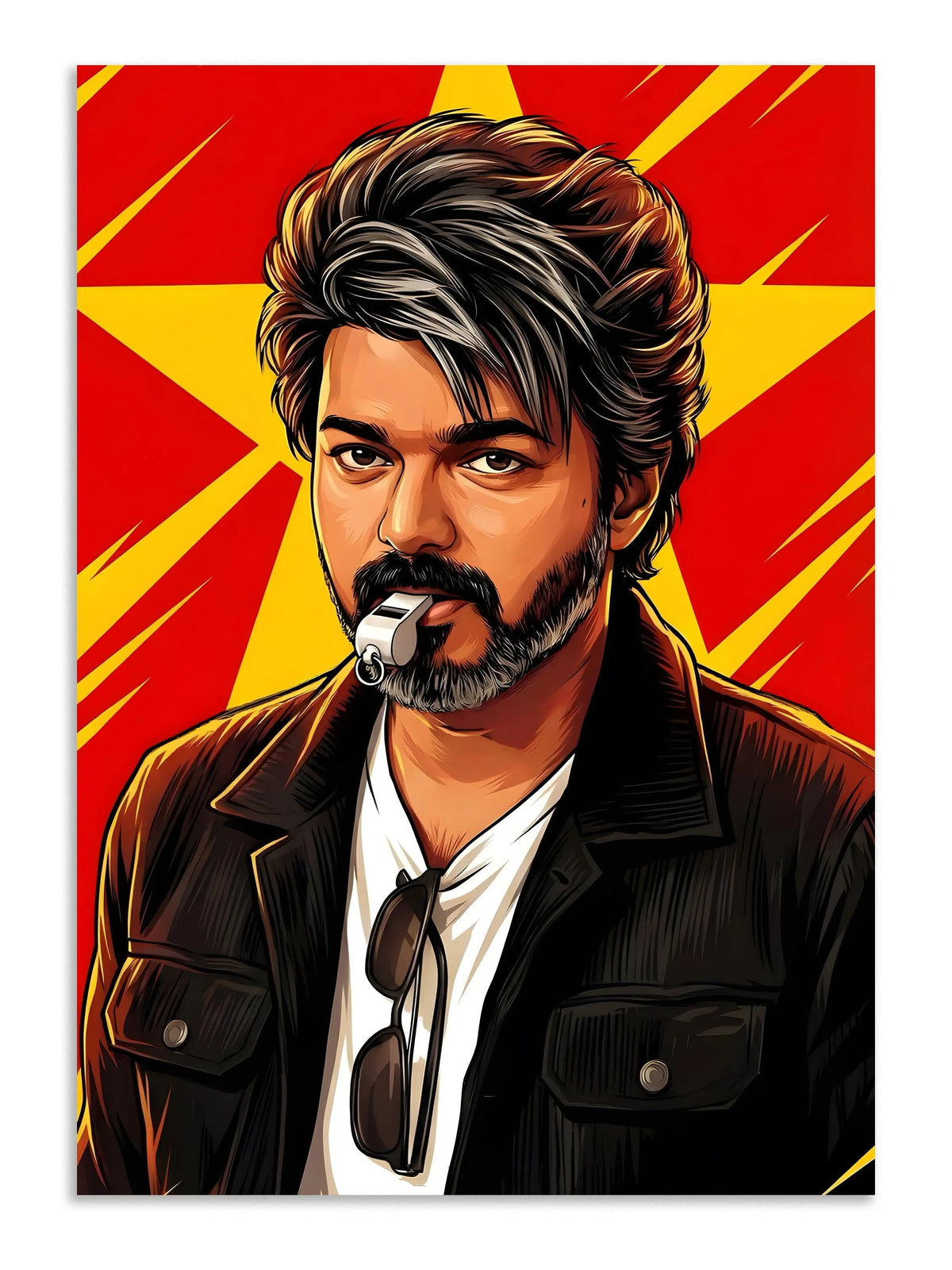Thalapathy Vijay Whistle Podu Wall Art Poster Lazywalls