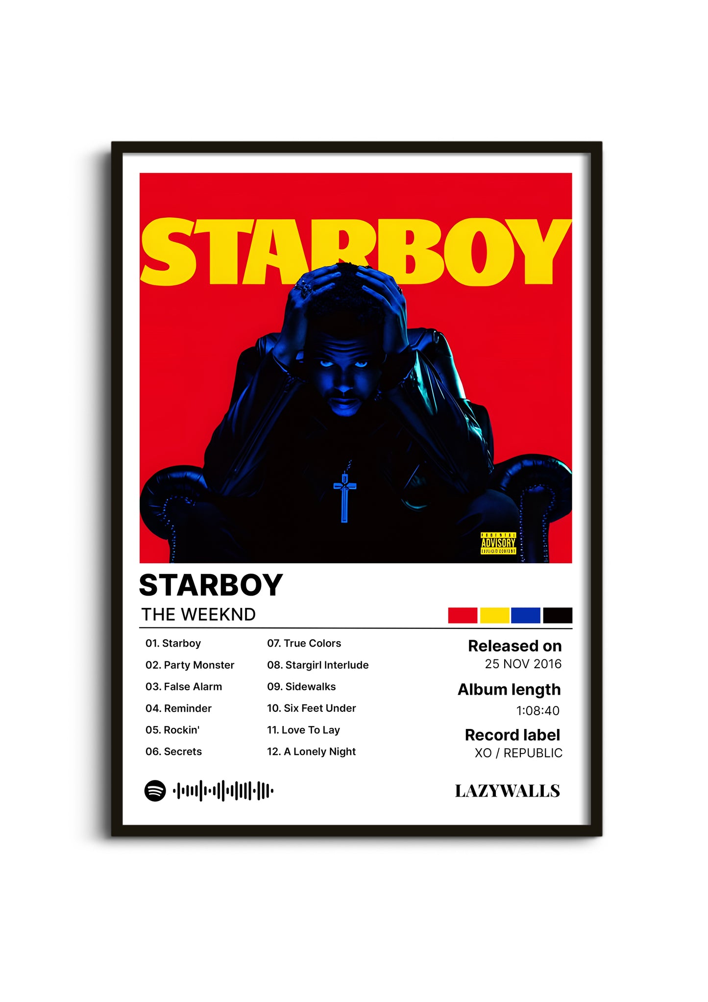 The Weeknd Starboy Album Wall Art Lazywalls