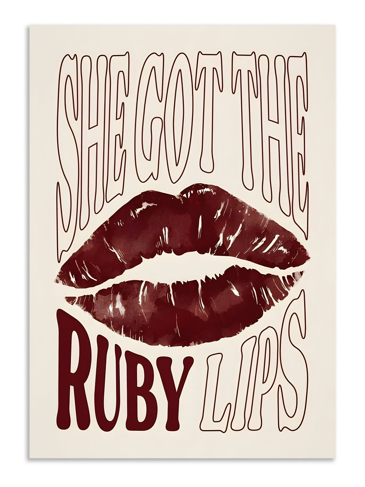 Ruby lips typography poster art Lazywalls