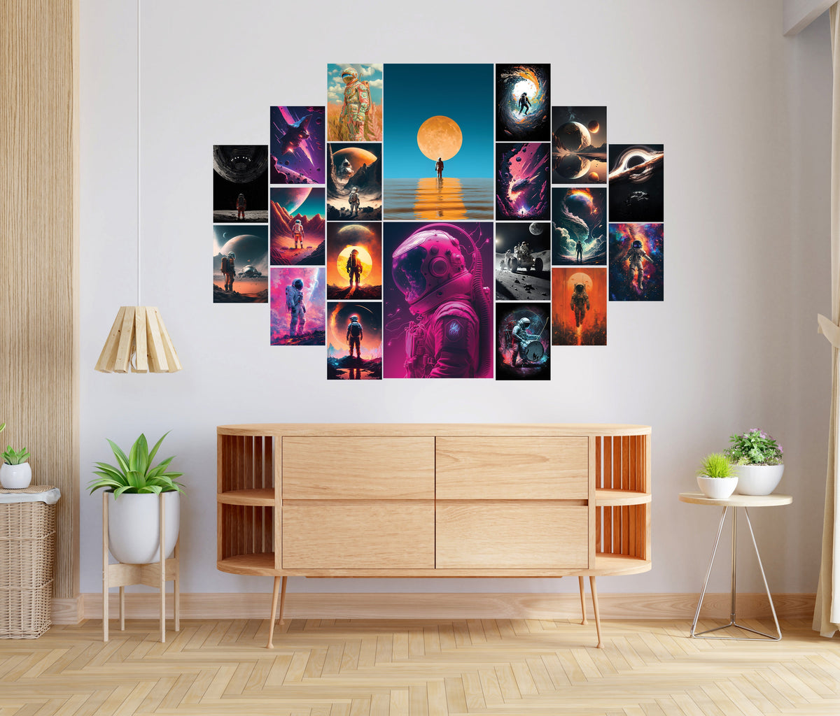 Astronaut Aesthetic Wall Collage Poster Set 20 Pcs | Space Bedroom Decor Lazywalls