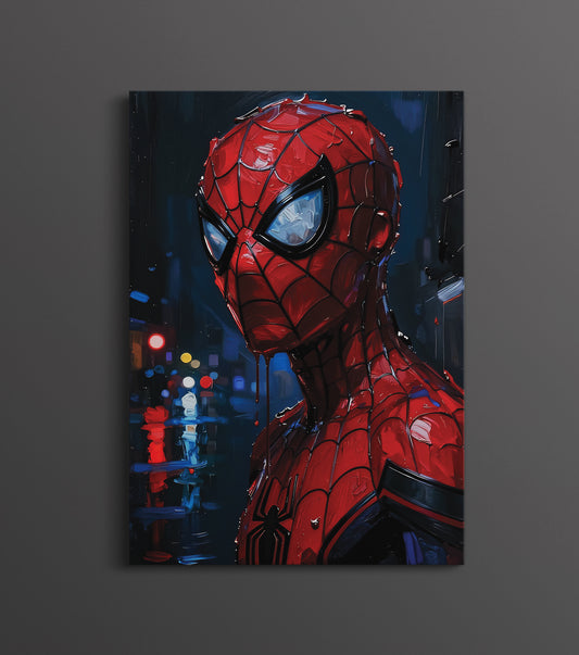 Spider-Man Aesthetic Rain Poster | Dark Marvel Wall Art Lazywalls