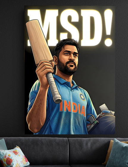 MS Dhoni India Poster | Team India Cricket Wall Art MSD Poster Lazywalls