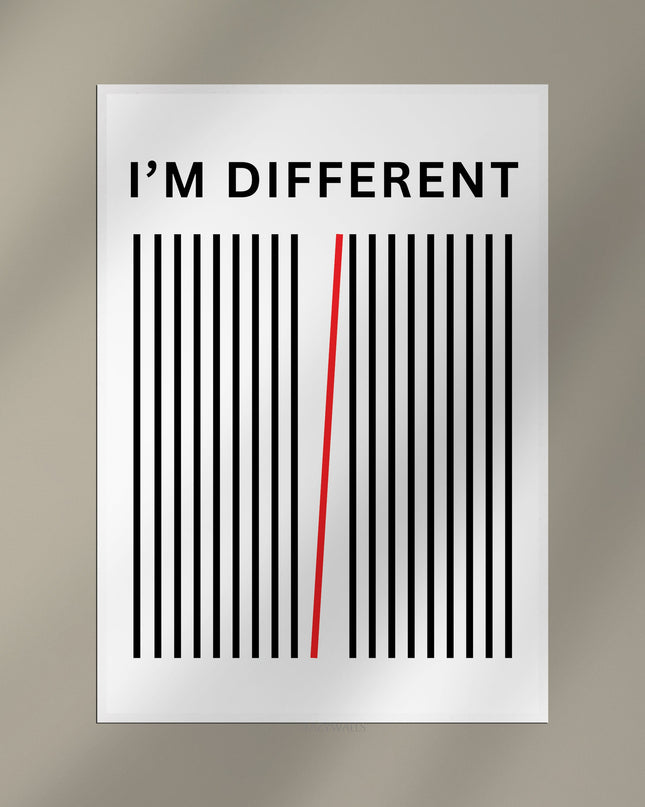 I’m Different Wall Art | Minimalist Motivational Poster | Unique Mindset Modern Print Lazywalls