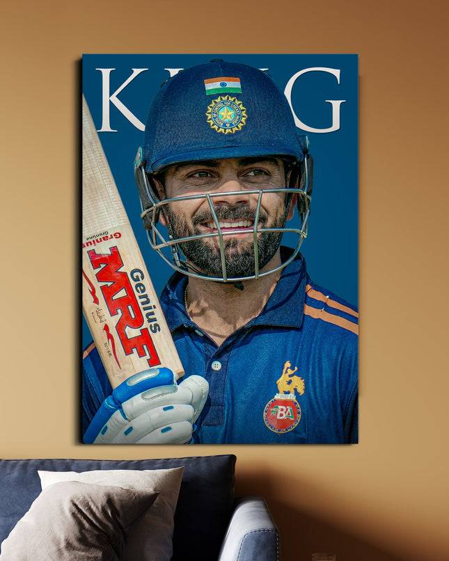 Virat Kohli King Poster | Cricket Legend Wall Art | Cricket Poster Lazywalls