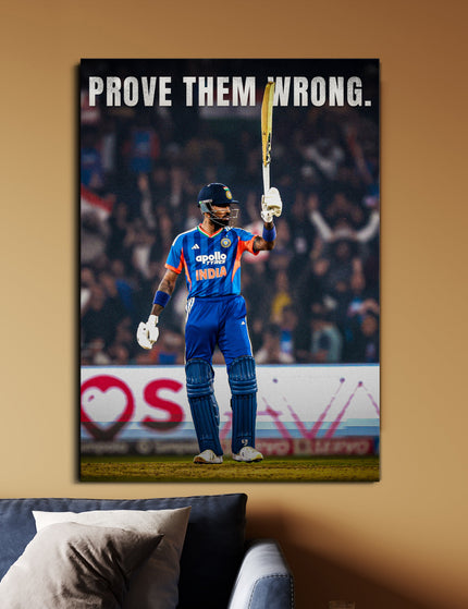 Hardik Pandya Prove Them Wrong Poster | Motivational Cricket Wall Art | Cricket Poster Lazywalls