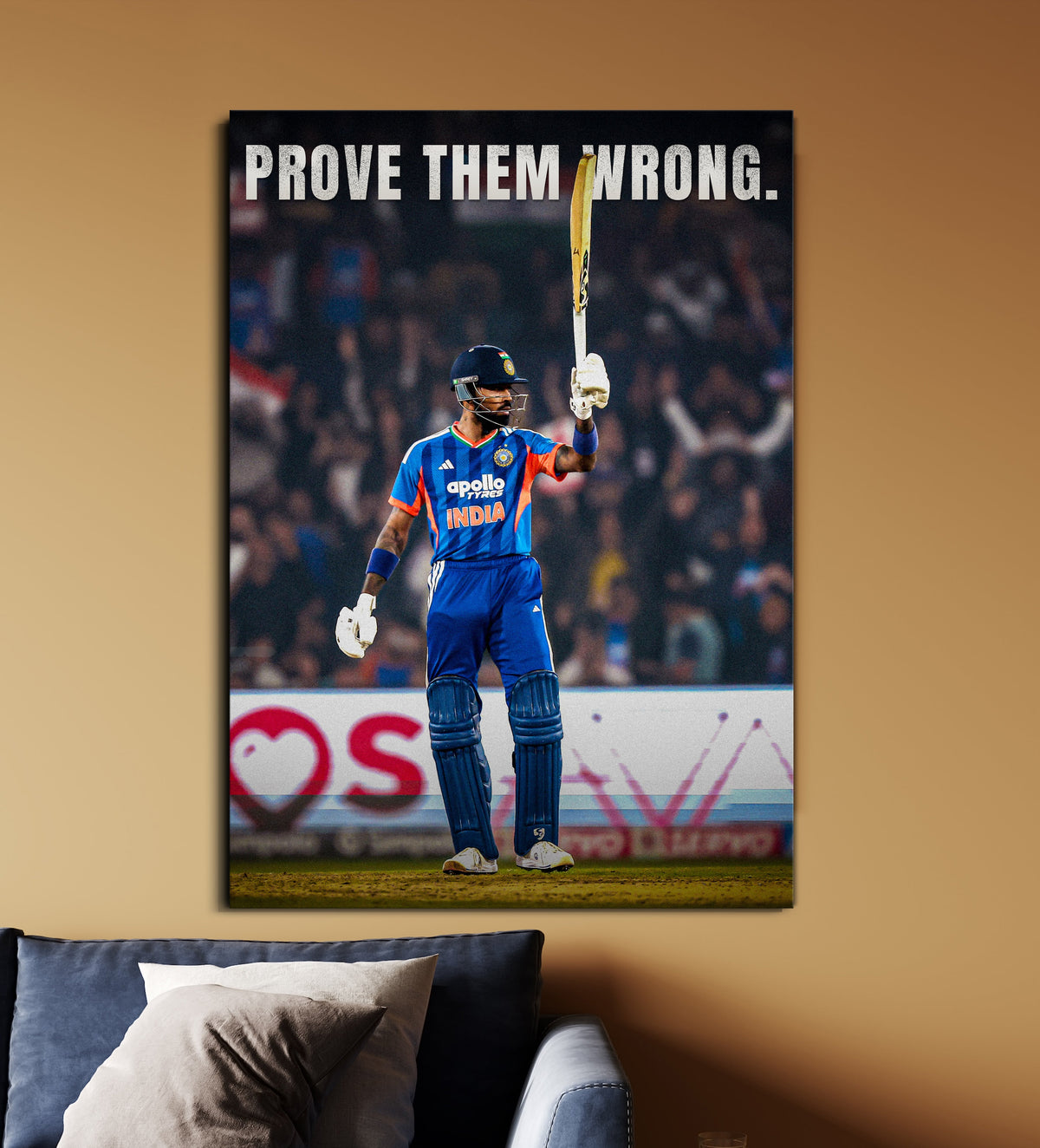 Hardik Pandya Prove Them Wrong Poster | Motivational Cricket Wall Art | Cricket Poster Lazywalls