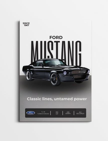 Ford Mustang 1967 Poster | Classic Muscle Car Wall Art Print Lazywalls