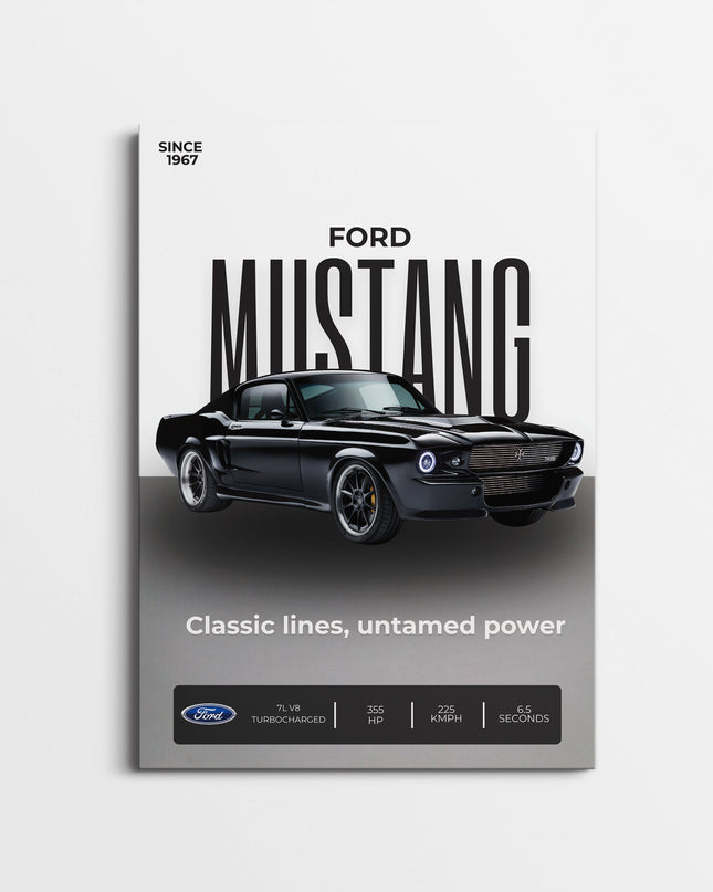 Ford Mustang 1967 Poster | Classic Muscle Car Wall Art Print Lazywalls
