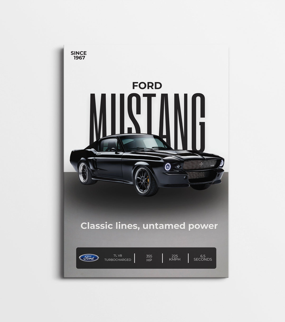 Ford Mustang 1967 Poster | Classic Muscle Car Wall Art Print Lazywalls
