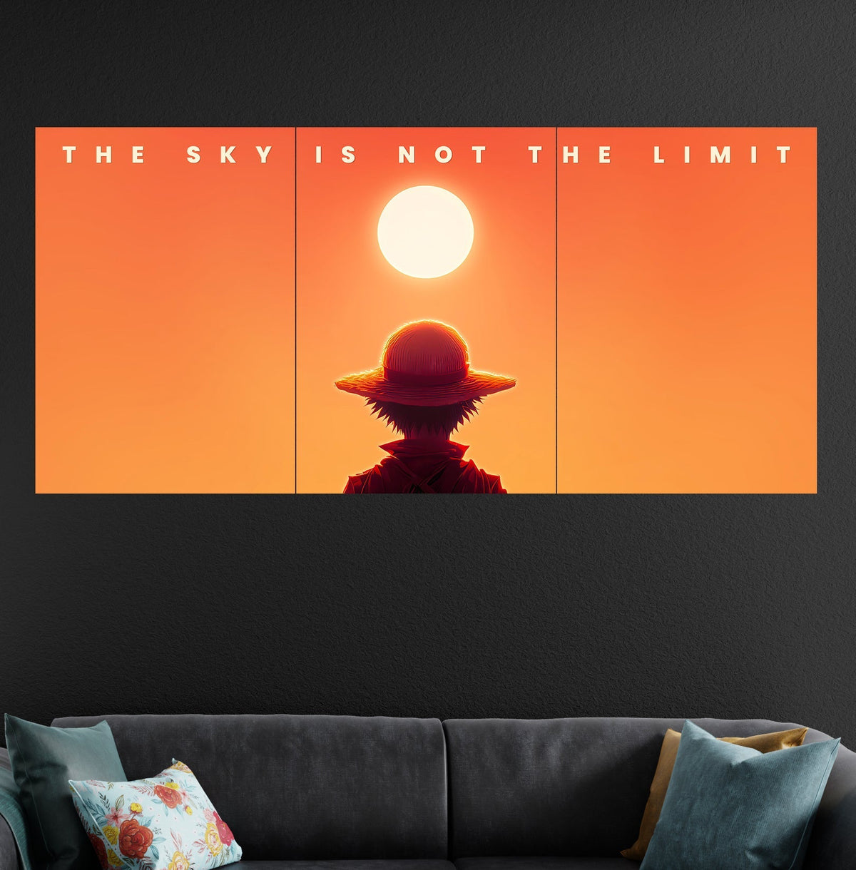 Luffy One Piece Poster | Anime Motivational Wall Art Sky Is Not The Limit Lazywalls