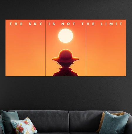 Luffy One Piece Poster | Anime Motivational Wall Art Sky Is Not The Limit Lazywalls