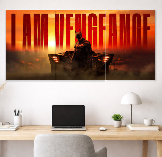 Batman I Am Vengeance Poster | DC Motivational Wall Art | DC Poster Lazywalls