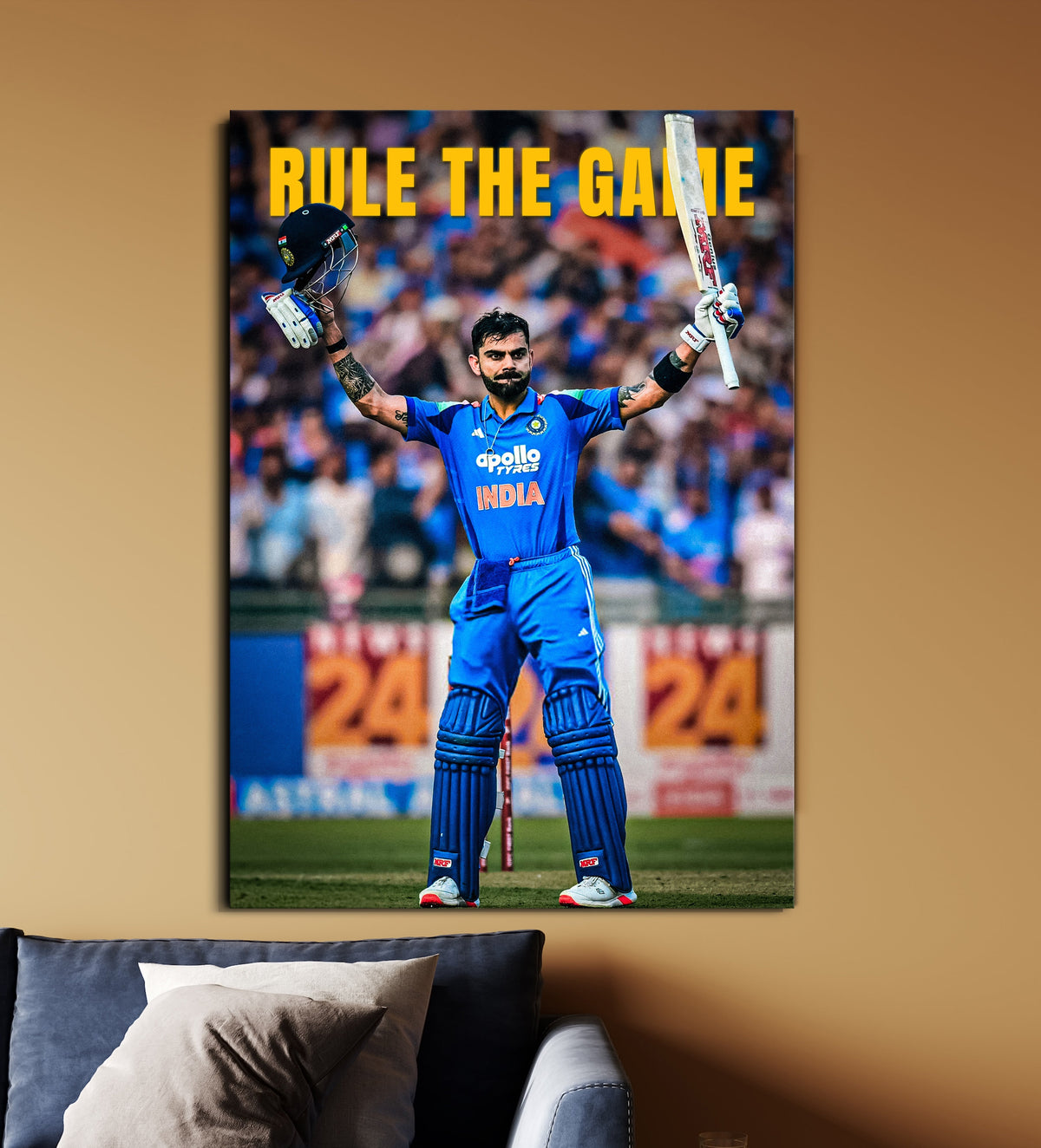 Virat Kohli Rule The Game Poster | Cricket Legend Celebration Wall Art | Cricket Poster Lazywalls