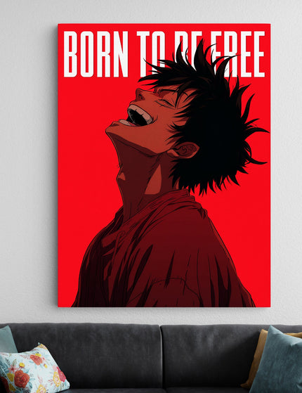 Monkey D Luffy | Born To Be Free | One Piece Anime Poster Lazywalls
