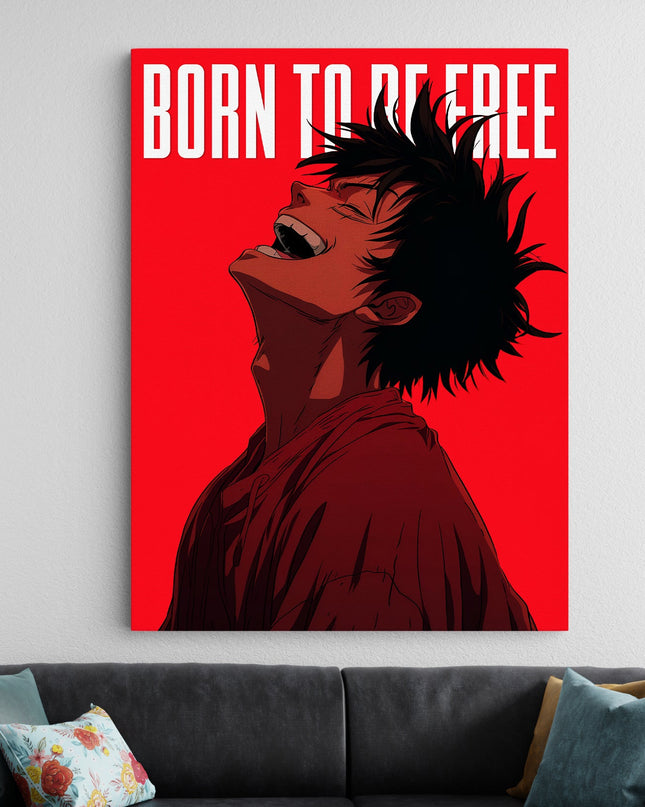 Monkey D Luffy | Born To Be Free | One Piece Anime Poster Lazywalls