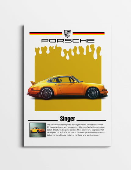 Porsche 911 Singer Poster | Classic Sports Car Wall Art Print Lazywalls