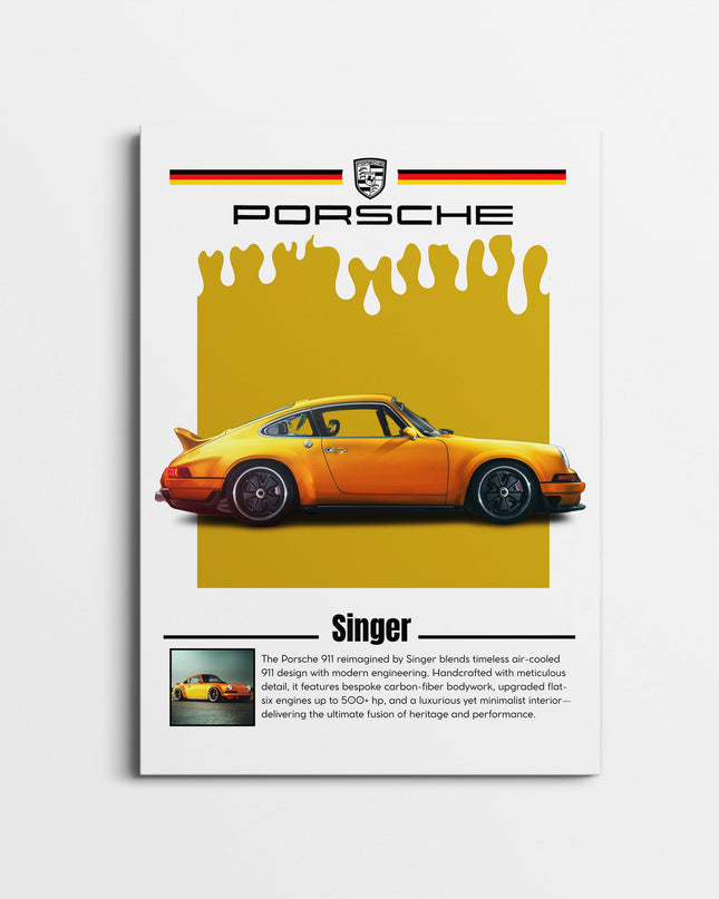 Porsche 911 Singer Poster | Classic Sports Car Wall Art Print Lazywalls