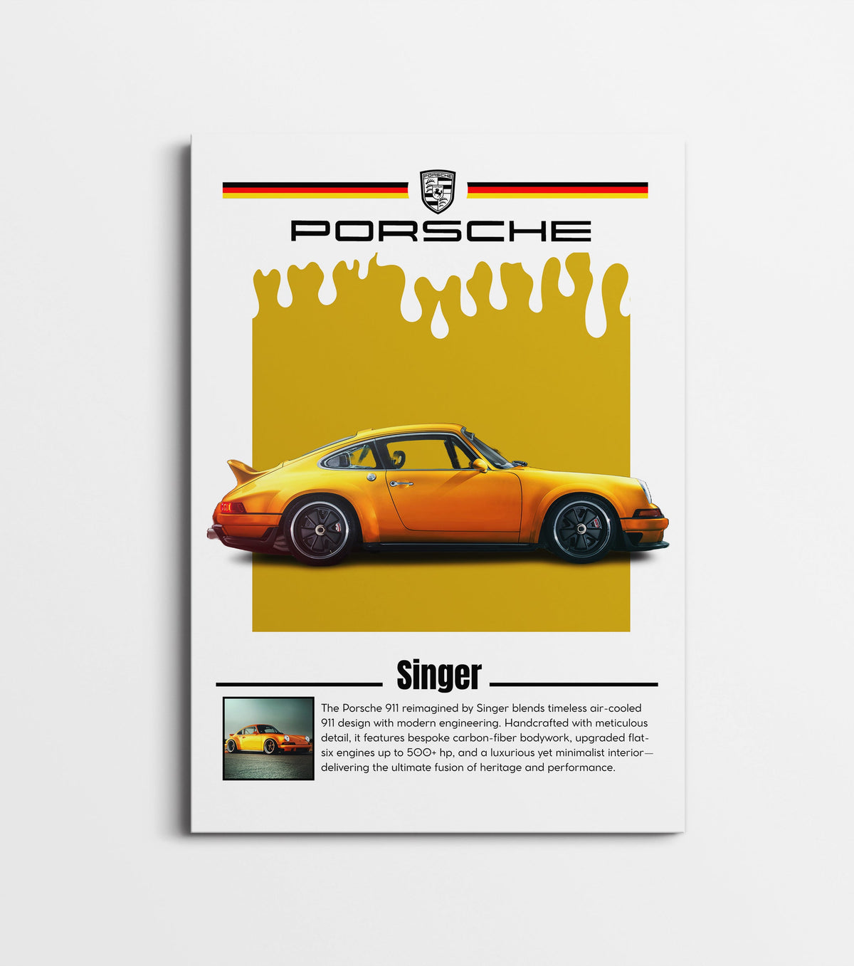 Porsche 911 Singer Poster | Classic Sports Car Wall Art Print Lazywalls
