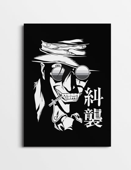 Dark Anime Villain Poster | Monochrome Manga Art Lazywalls